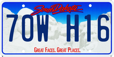 SD license plate 70WH16