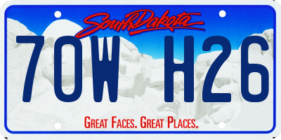 SD license plate 70WH26
