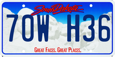 SD license plate 70WH36