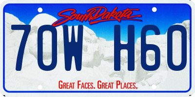 SD license plate 70WH60