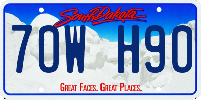 SD license plate 70WH90