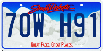 SD license plate 70WH91