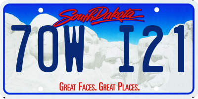 SD license plate 70WI21