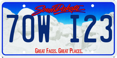 SD license plate 70WI23