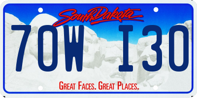 SD license plate 70WI30