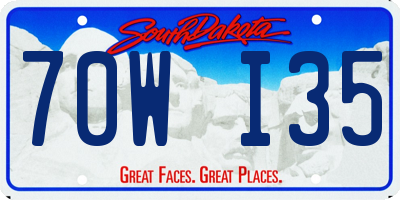 SD license plate 70WI35