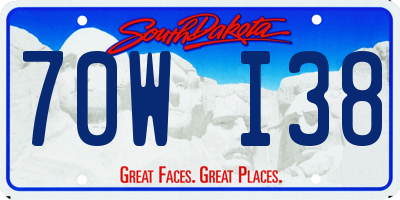SD license plate 70WI38