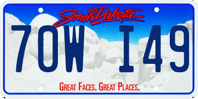 SD license plate 70WI49