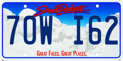 SD license plate 70WI62