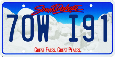 SD license plate 70WI91