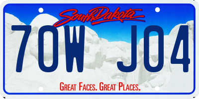 SD license plate 70WJ04