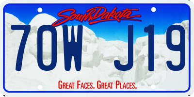 SD license plate 70WJ19
