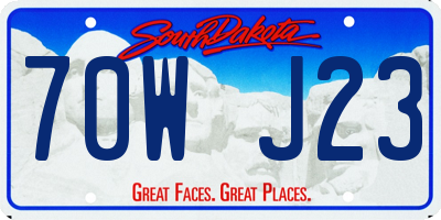 SD license plate 70WJ23