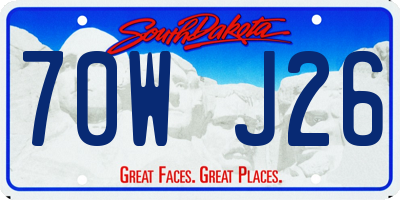 SD license plate 70WJ26