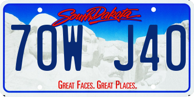 SD license plate 70WJ40
