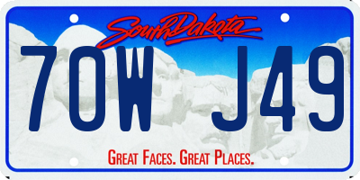 SD license plate 70WJ49