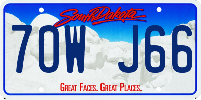 SD license plate 70WJ66
