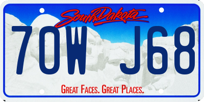 SD license plate 70WJ68