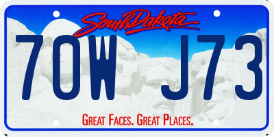 SD license plate 70WJ73