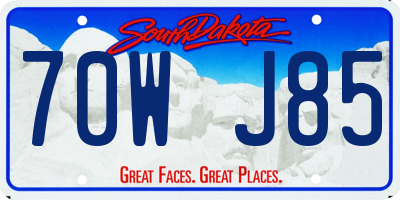 SD license plate 70WJ85