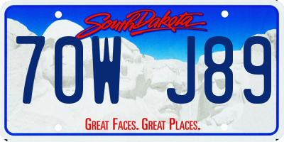 SD license plate 70WJ89