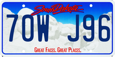 SD license plate 70WJ96