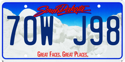 SD license plate 70WJ98