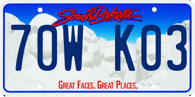 SD license plate 70WK03