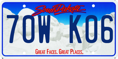 SD license plate 70WK06