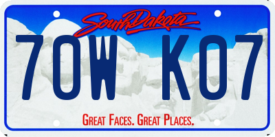 SD license plate 70WK07