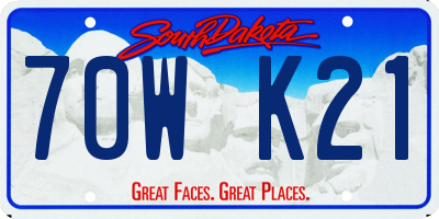 SD license plate 70WK21