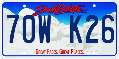 SD license plate 70WK26