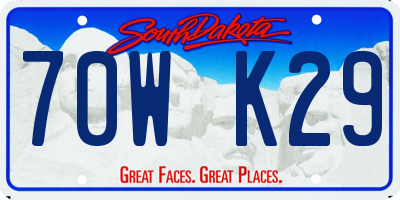 SD license plate 70WK29