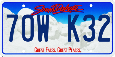 SD license plate 70WK32