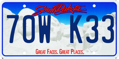 SD license plate 70WK33