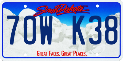 SD license plate 70WK38