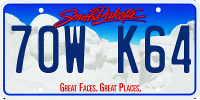 SD license plate 70WK64