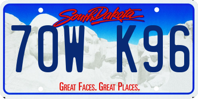 SD license plate 70WK96