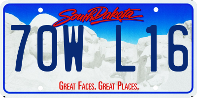 SD license plate 70WL16