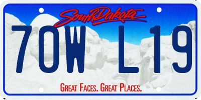 SD license plate 70WL19