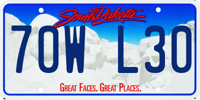 SD license plate 70WL30