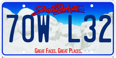 SD license plate 70WL32