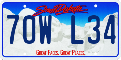 SD license plate 70WL34