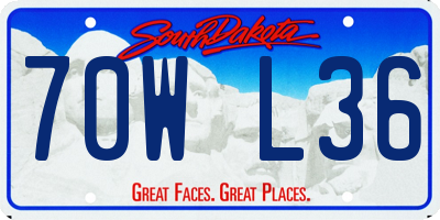 SD license plate 70WL36