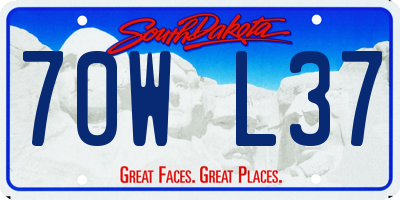 SD license plate 70WL37