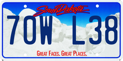 SD license plate 70WL38