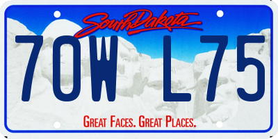 SD license plate 70WL75