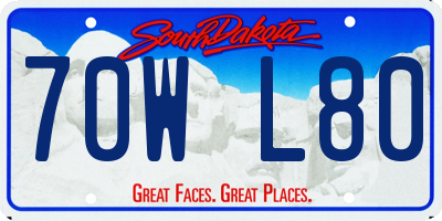 SD license plate 70WL80