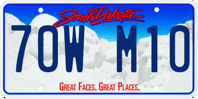 SD license plate 70WM10
