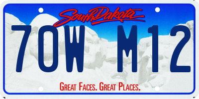 SD license plate 70WM12